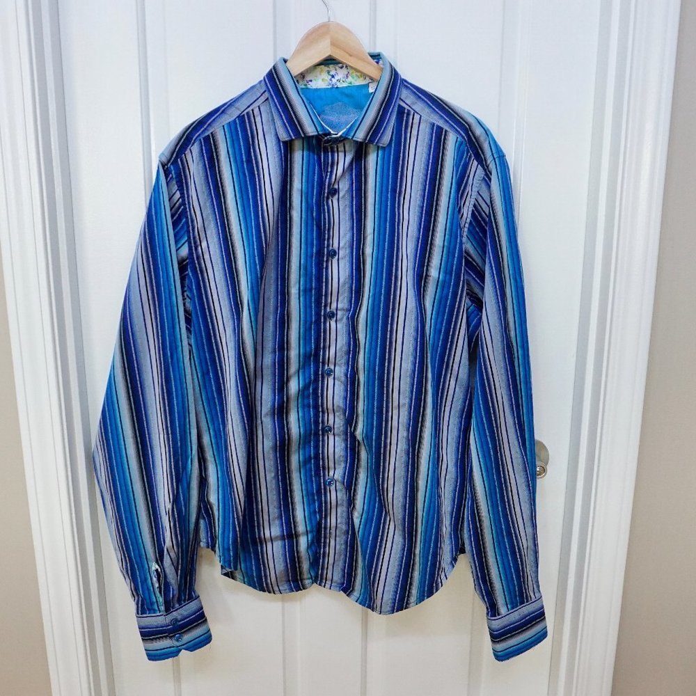 Robert Graham | Flip Collar/Sleeve Striped Shirt